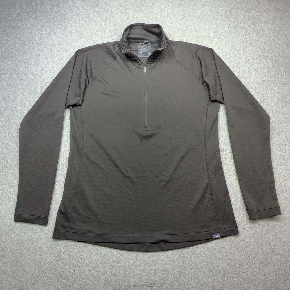 Patagonia Capilene Midweight Pullover Womens XL Black 1/2 Zip Base Layer Top